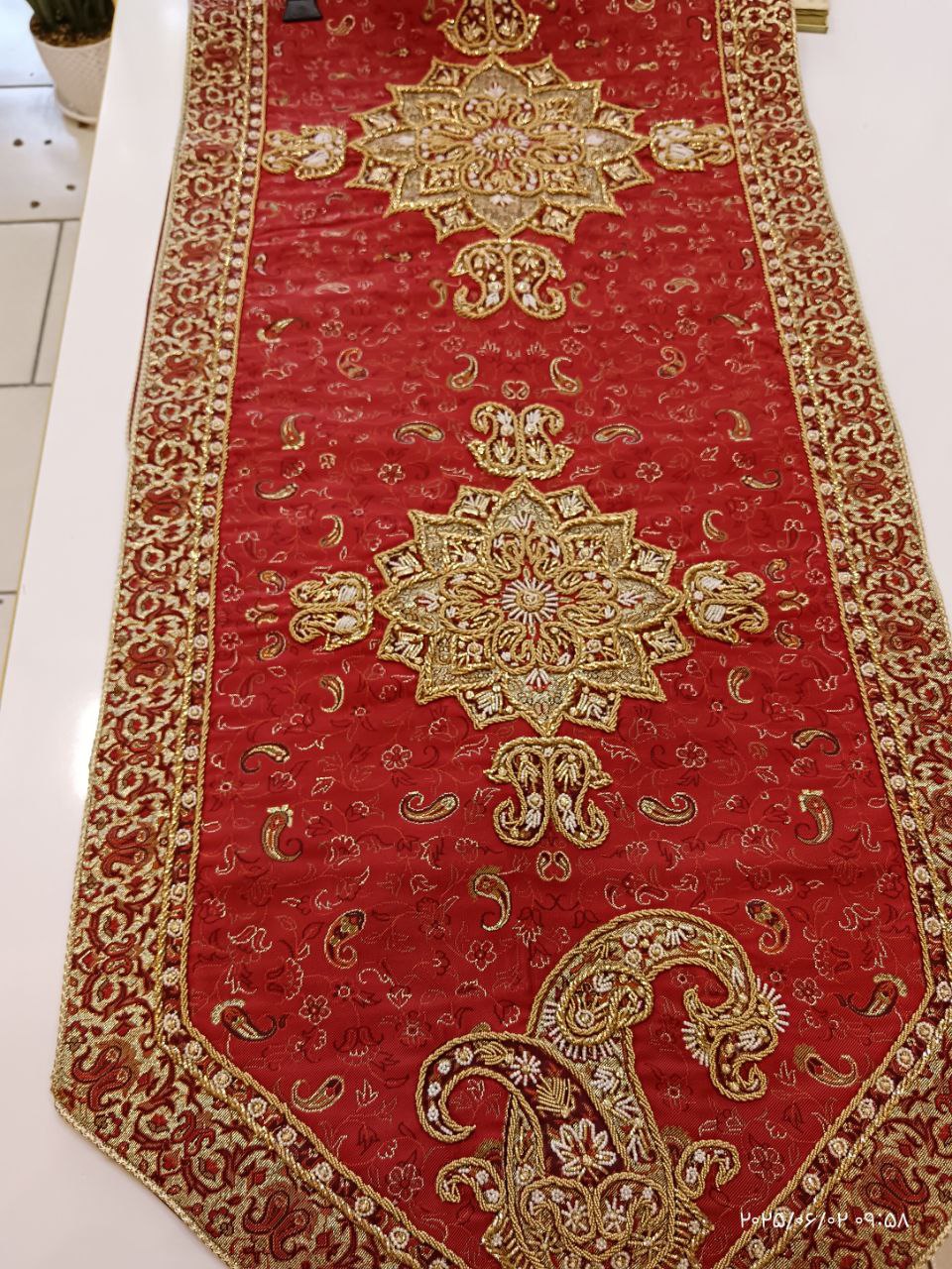 رانر تمام ابریشم سرمه دوزی