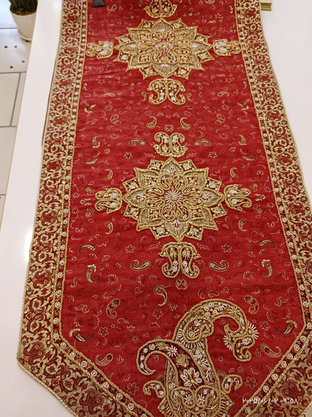 رانر تمام ابریشم سرمه دوزی